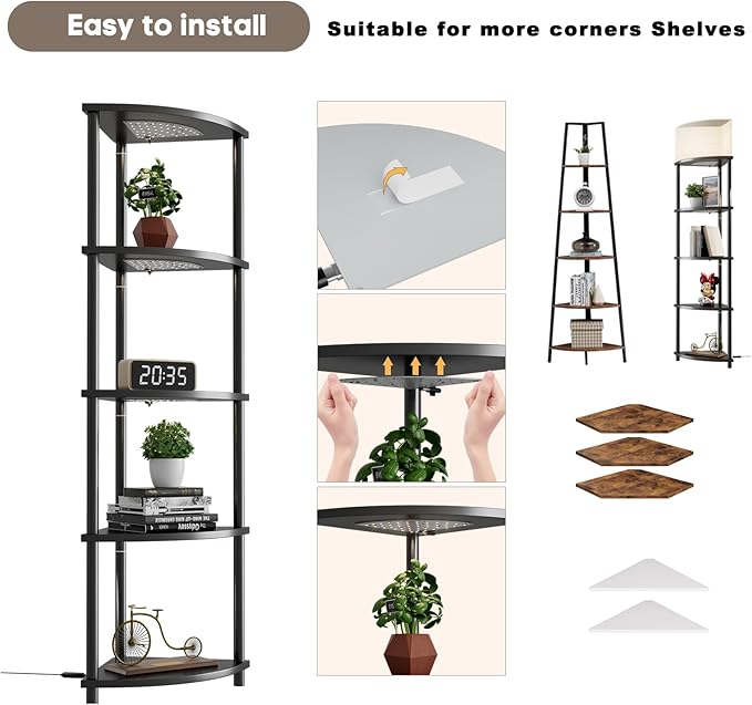4-Pack Under Shelf Lighting for 5 Tier Corner Shelf Stand, Ultra-Bright 10 - Image 5