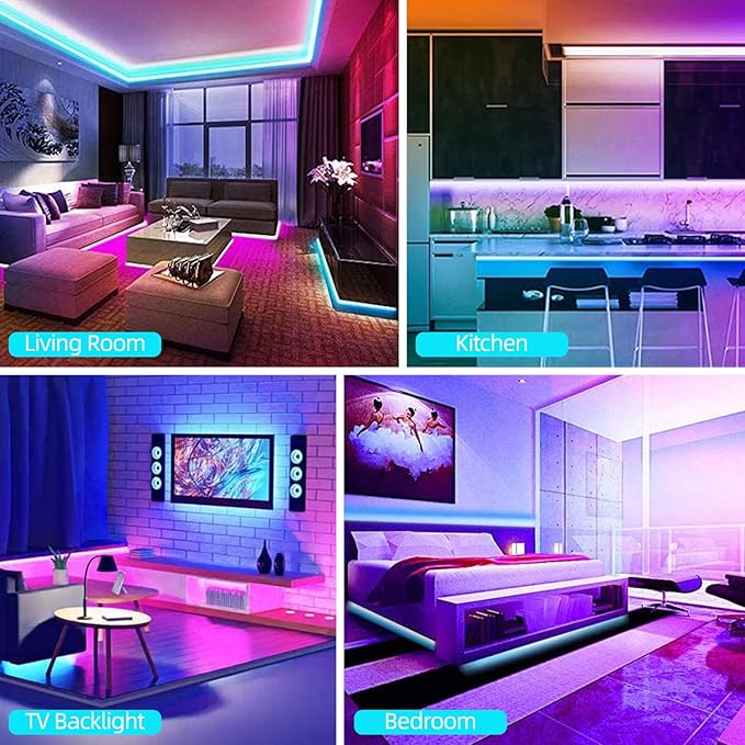 130Ft Led Strip Lights, Music RGB Color Changing, APP Control Strip Lights - Image 7