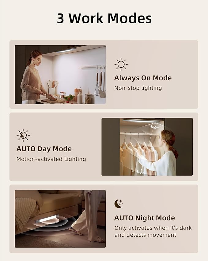 EZVALO Under Cabinet Lighting, Motion Sensor Closet Lights - Image 6