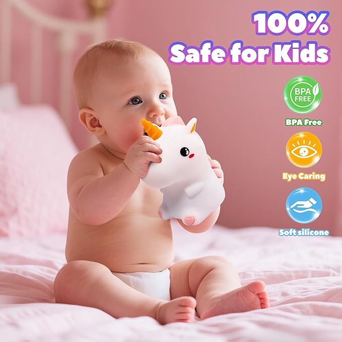 Night Light for Kids, Rechargeable Dimmable Silicone LED Nightlight - Image 3