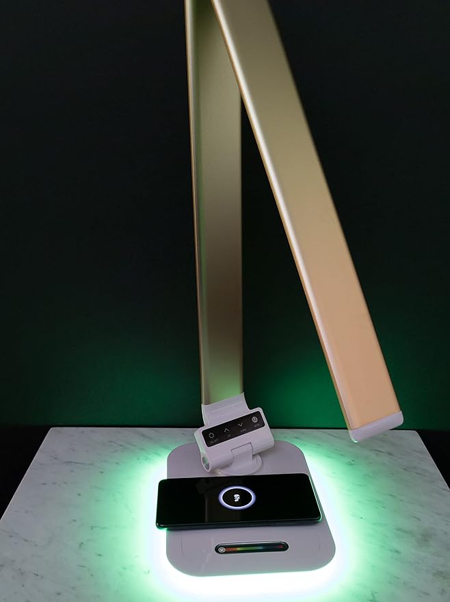 Desk Lamp with RGB Accent Light Wireless Charger USB Port Dimmable Light - Image 4