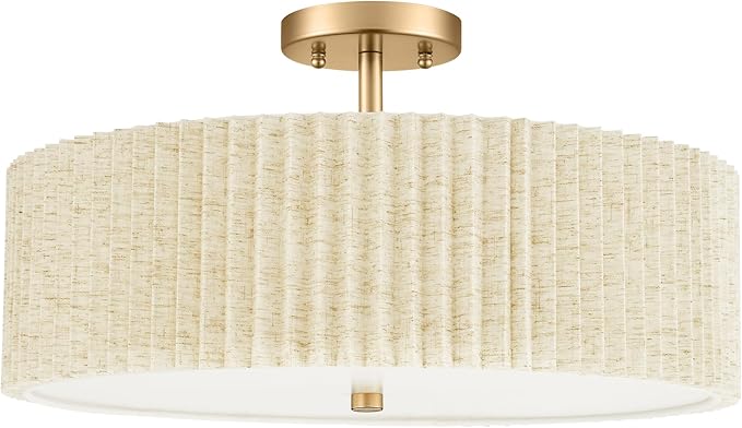 Semi Flush Mount Ceiling Lights, 4-Light 18" Gold Light Fixtures Ceiling Mount by Audickic