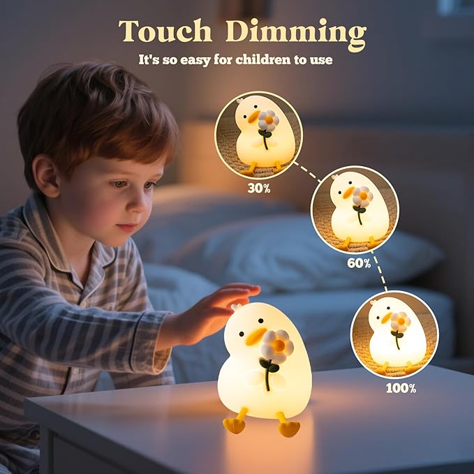 AVEKI Duck Night Light for Kids, Cute Light up Duck Decor Lamp, 3 Levels - Image 4