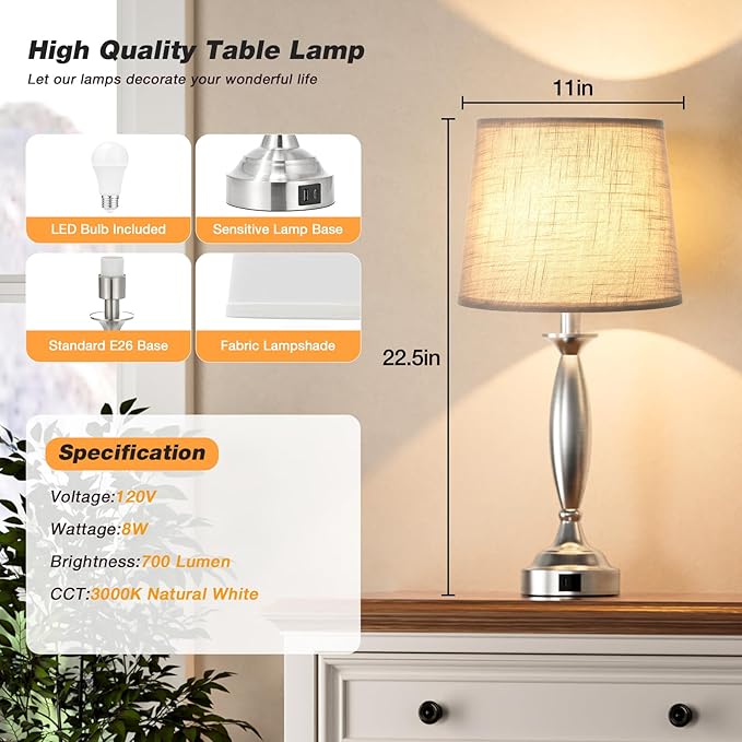 Lamps for Bedrooms Set of 2 - Image 6