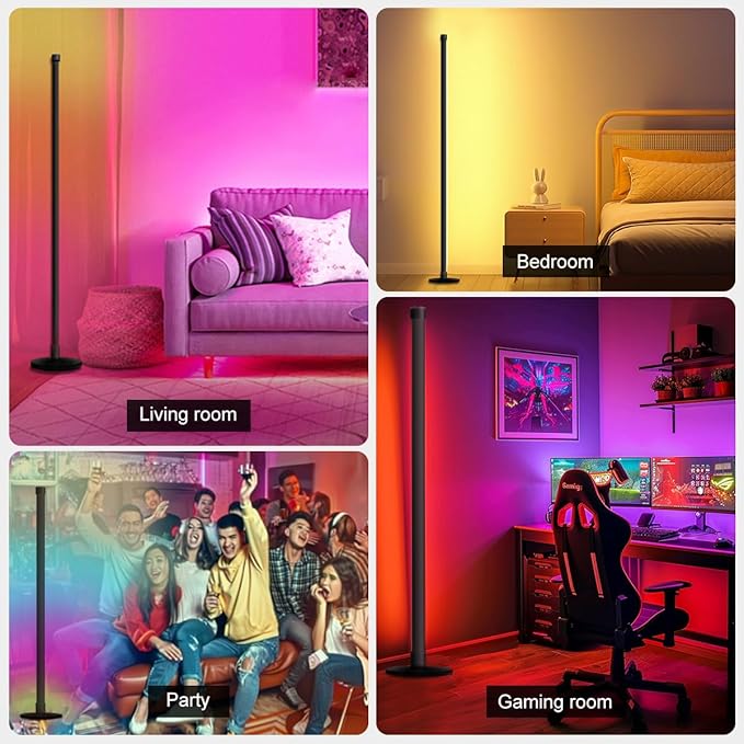 LED Floor Lamp, 63-Inch RGB Corner Light - Image 7