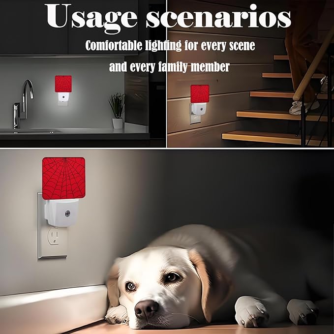 Red Spider Web Night Light, Plug Into Wall Decor - Image 6