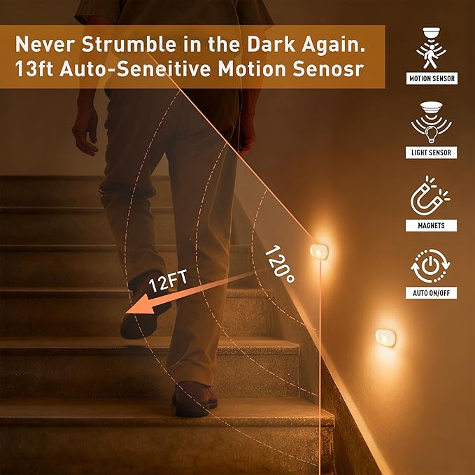 Rechargeable Motion Sensor Night Light, 2-Color White & Warm Toilet Light - Image 3