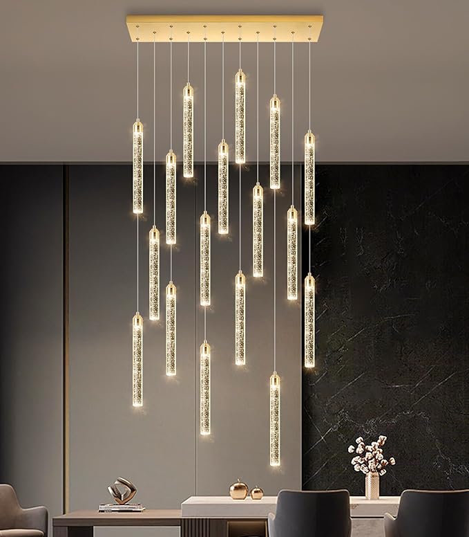 Rectangular Chandeliers 17-Lights Long Light by Dolria