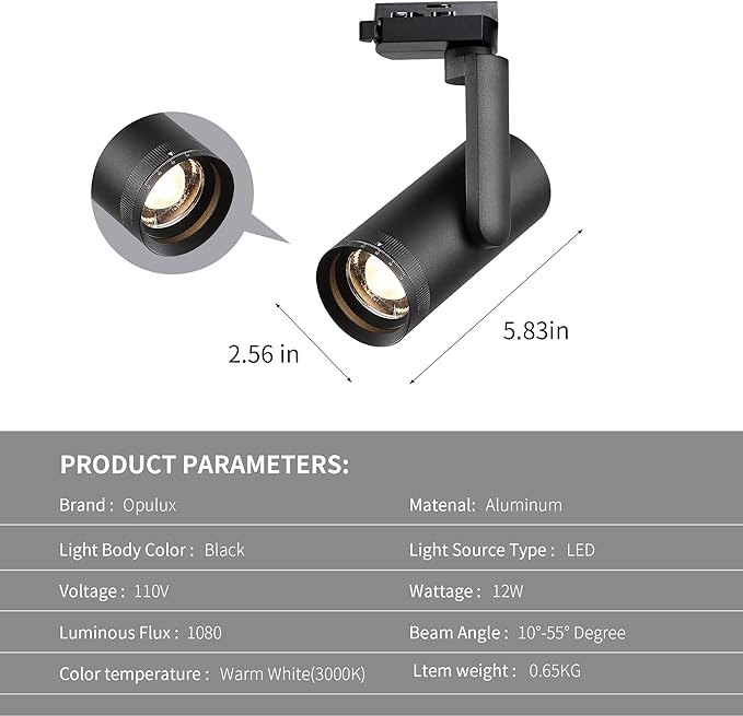 LED 12W Dimmable Track Lighting Heads - Image 3