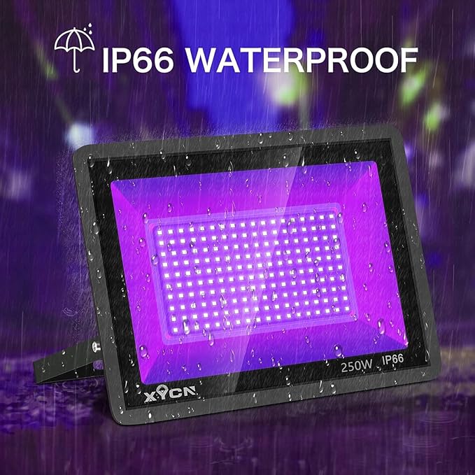 4 Pack 250W LED Flood Black Lights, 395nm to 405nm UV Outdoor Flood High Power - Image 3