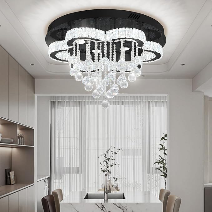 Flashing God Modern Chandelier for Living Room 24 inch Raindrop Chandeliers - Image 3