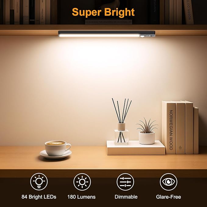 Gritin 10.2inch Under Cabinet Lighting Rechargeable -84 LED Super Bright - Image 3