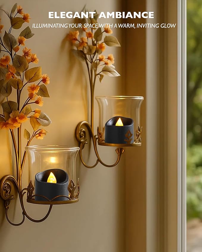 Homemory Black Tea Lights Candles Battery Operated, 200+Hour Flameless - Image 6