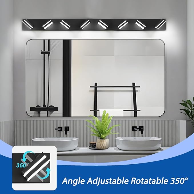 IZORRO LED Modern Bathroom Lights Fixtures, Matte Black Acrylic Wall Lighting - Image 2