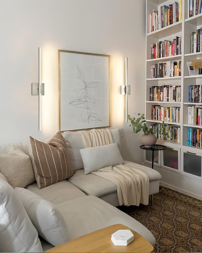 Rechargeable Battery Operated Wall Sconce Set of Two, 24 Inch, 3000K/4500K/6000K - Image 8