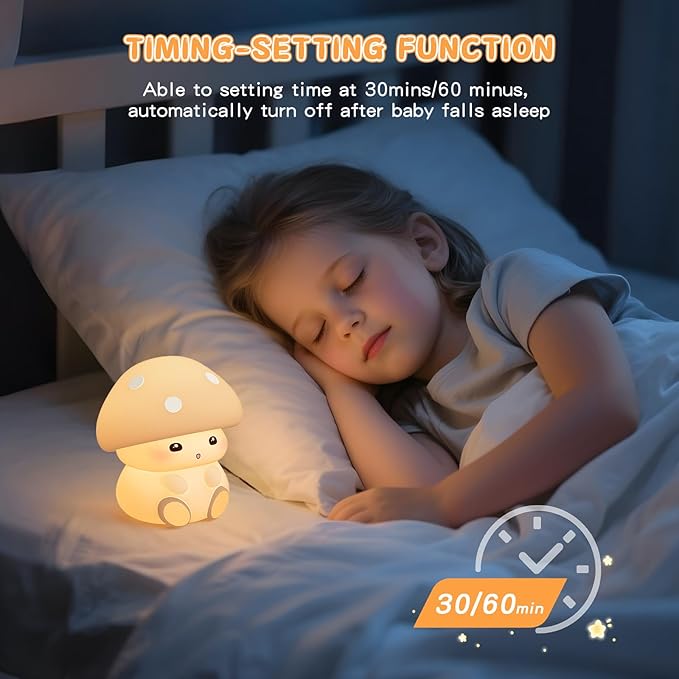 Mushroom Night Light, Touch Control - Image 5