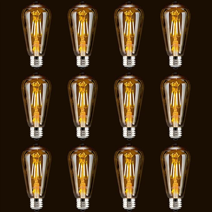 ASOKO LED Dimmable Edison Light Bulbs 4W Vintage Light Bulb, 2200K-2400K Warm by ASOKO