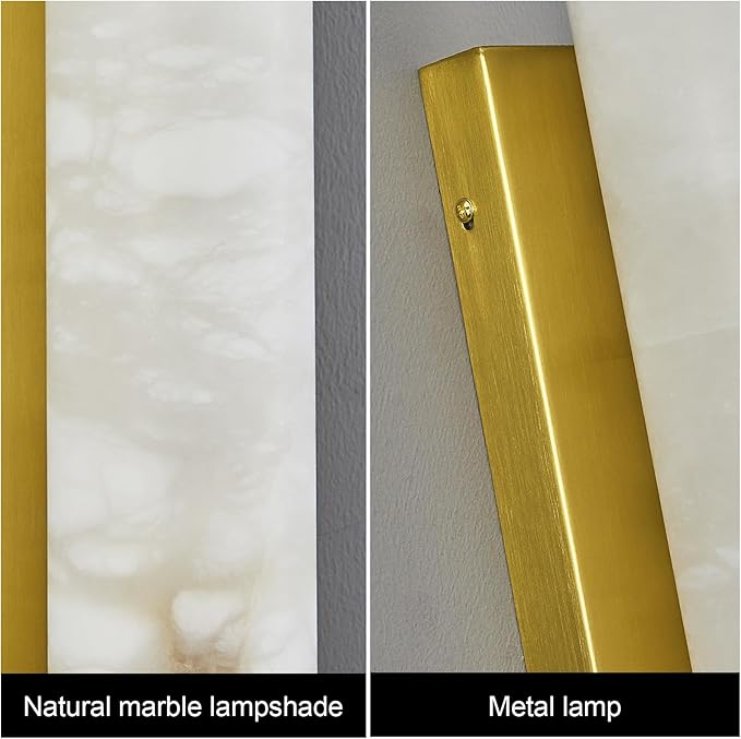 LMQNINE Natural Alabaster Wall Sconces Spanish Marble Wall Light Cylinder - Image 9