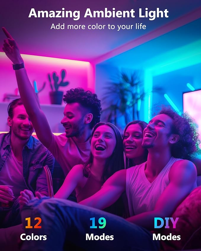 HitLights LED Strip Lights, Small LED Light Strips Dimmable, RGB 5050 Color - Image 2