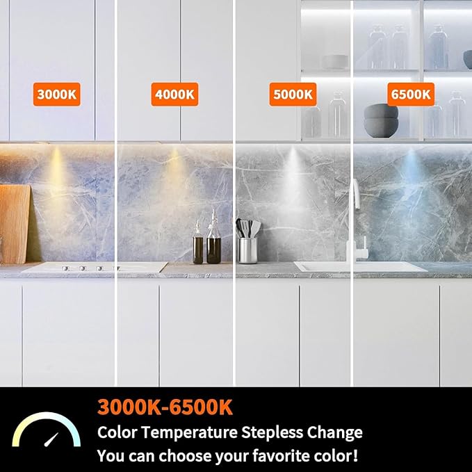 VST Under Cabinet Lights CCT 3000K-6500K, LED Puck Light Color Temperature and - Image 4