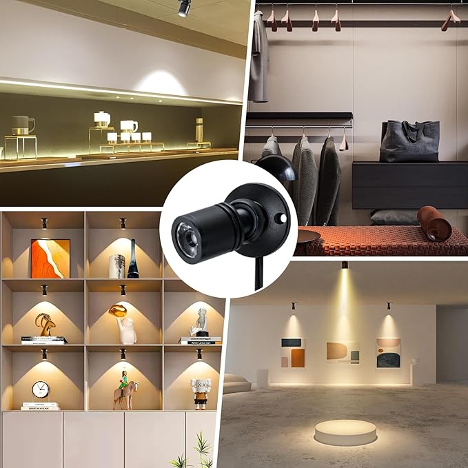 DEDC 6pcs Mini LED Spot Lights, 1W 5V 3000K Under Cabinet Lights, Mini - Image 3