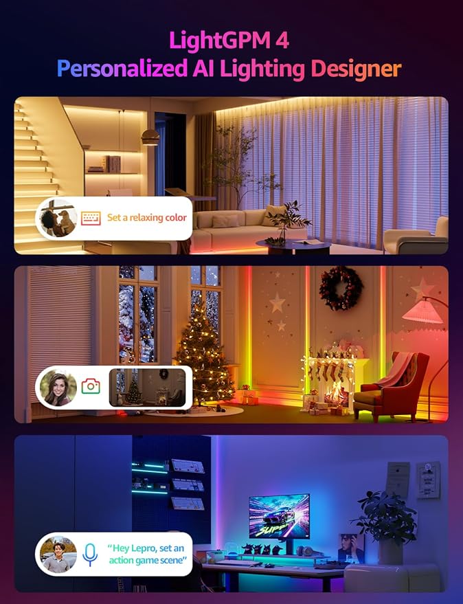 Lepro S1 AI LED Strip Lights for Christmas Decorations, 32.8ft Smart RGB Light - Image 2