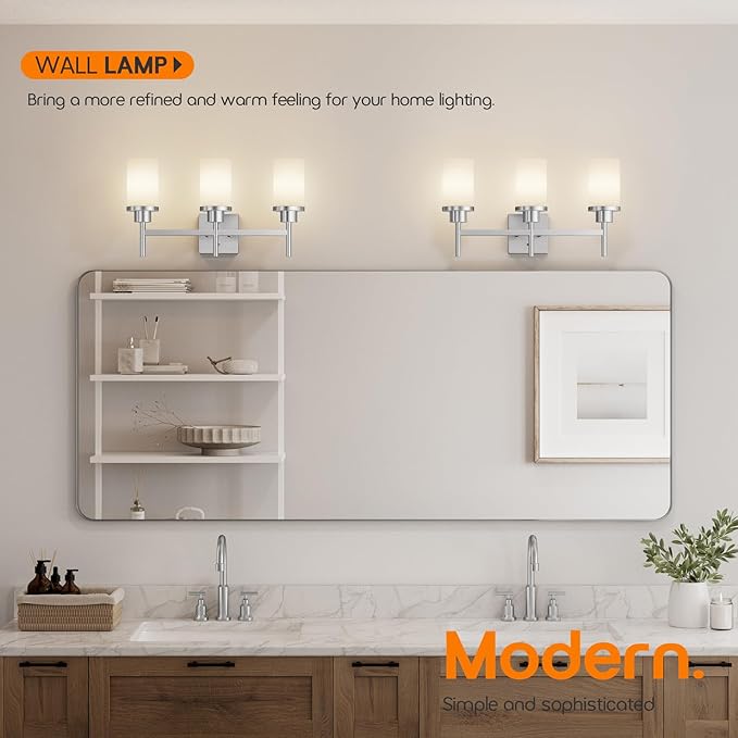 Bathrom Light Fixtures Brushed Nickel 3-Light - Image 2