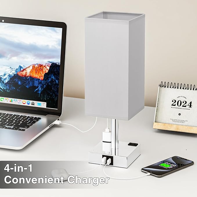 Touch Bedside Table Lamp Set of 2-3-Way Dimmable Night Lamp - Image 3