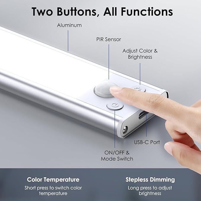 15" LED Cabinet Light with Motion & Light Sensor, 3 Color Modes - Image 3