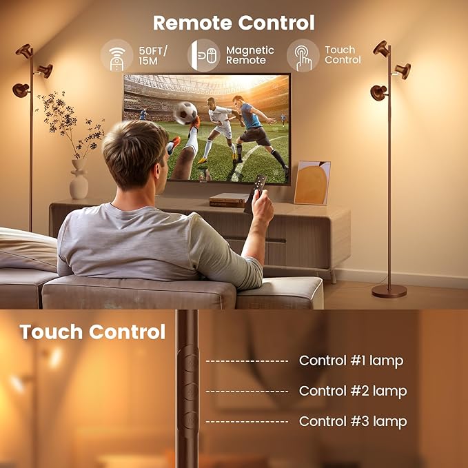 36W LED Tree Floor Lamp, Modern Dimmable Standing Lamp - Image 4