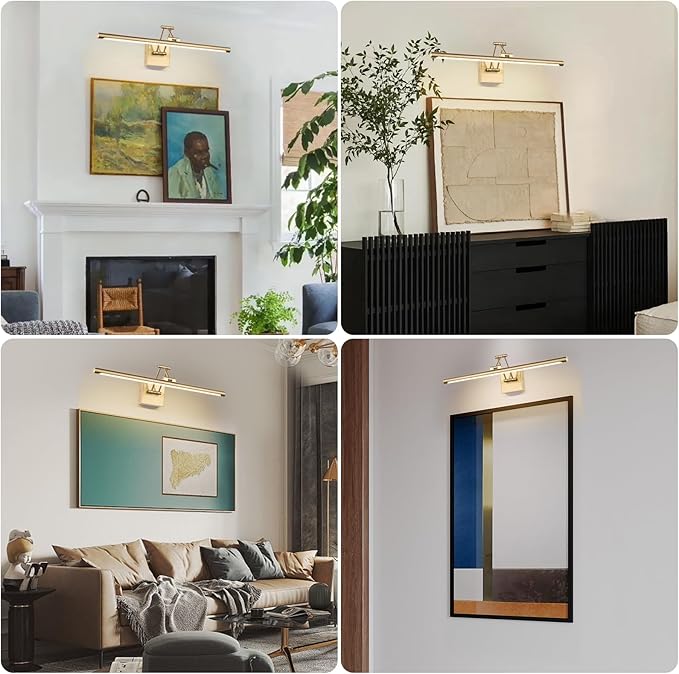 Brass Picture Light for Painting LED Gold Art Light Hard-Wired Picture Frame - Image 6