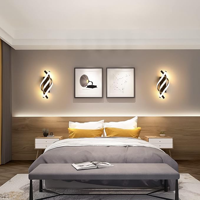 DELIPOP Wall Sconces, Spiral Modern LED Wall Sconce Lighting, 21W 3000K Warm - Image 2