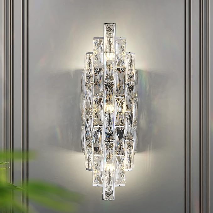 Modern Crystal Chrome Wall Sconces, Wall Light Fixtures, Indoor Wall Lamp by KaiyuanLight