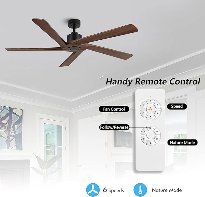 WINGBO 72" DC Ceiling Fan No Light - Image 2