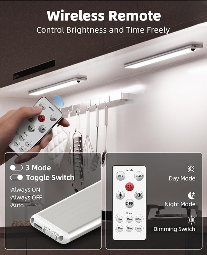 EZVALO Under Cabinet Lights, 14.5'' Motion Sensor Light Indoor Dimmable - Image 6