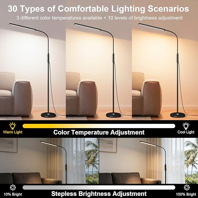 Bright LED Floor Lamps Remote Dimming - Image 4