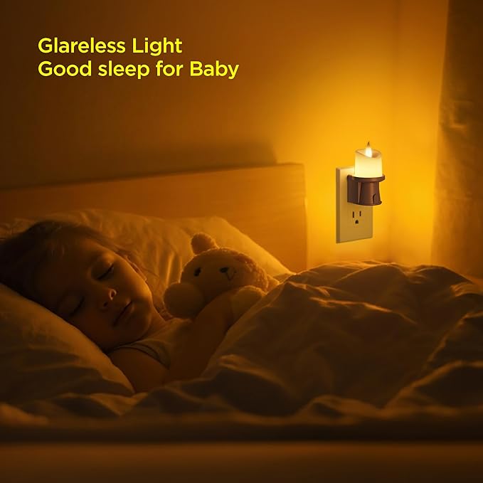 Nightlight Flameless Candle, Electrical Outlet Plugs w/Dusk Dawn Sensor Auto - Image 4