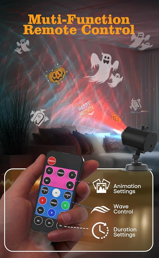 Christmas Projector Lights Outdoor Indoor, 2-in-1 Light Projector Water Wave - Image 3