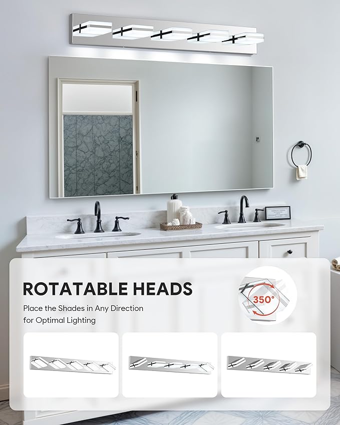 VONLUCE Bathroom Vanity Light Fixture, 5-Light Modern LED Vanity Light - Image 3