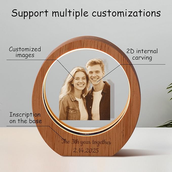 Custom 3D Crystal Photo Night Light – Personalized Glass Photo Ball - Image 3