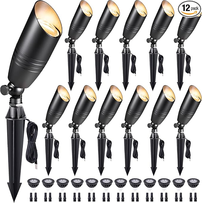 Gardenreet Die-Cast Brass Spot Light Outdoor - 12V LED Uplighting Waterproof by Gardenreet