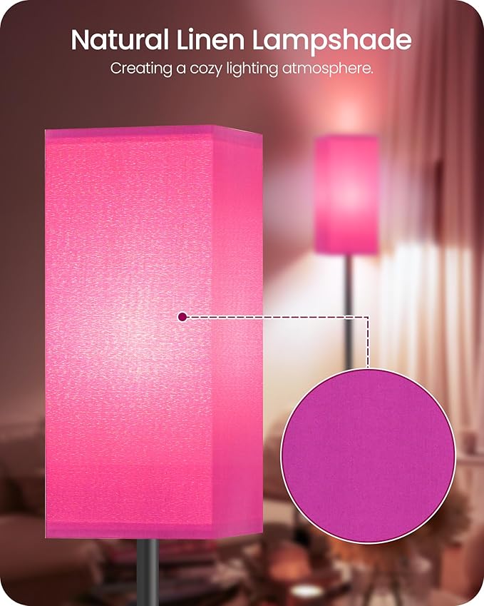 Floor Lamp, Pole Lamp with Foot Switch, Modern Standing Lampshade, Minimalist - Image 3