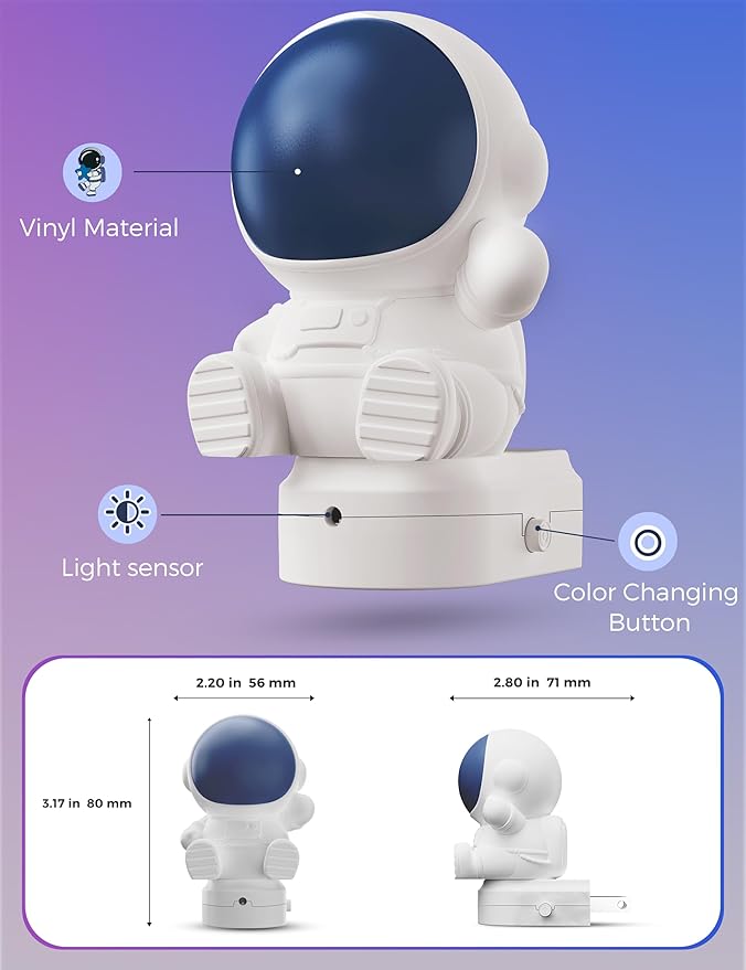 L LOHAS LED Night Light for Kids, 3D Space Night Light Plug in, Dusk to Dawn - Image 8