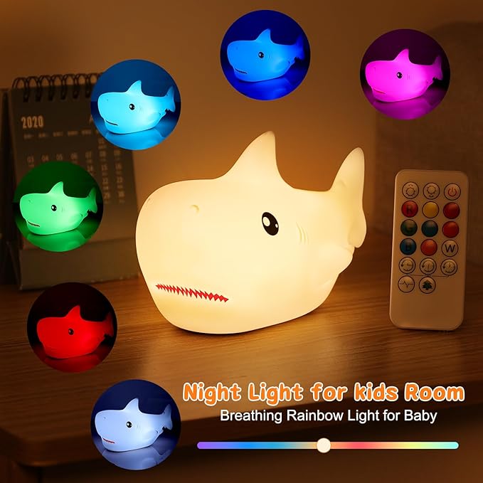 ZKLiLi Remote Shark Night Light, Cute Silicon Night Light - Image 2