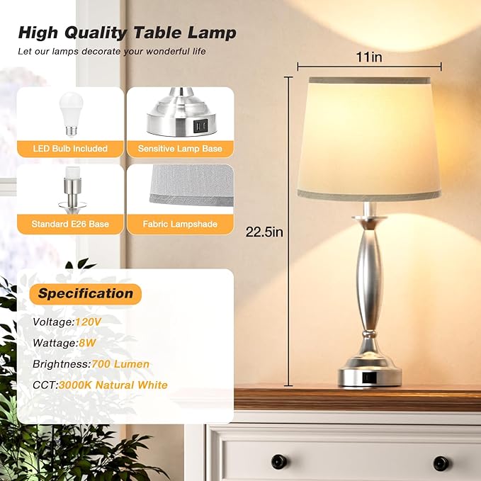 Bedrooms Touch Control Bedside Lamp - Image 6
