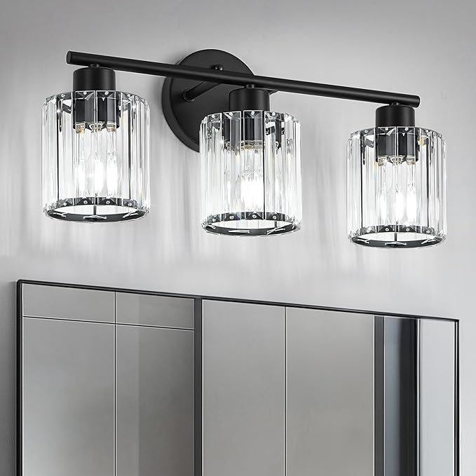 Crystal Bathroom Light Fixtures, Bathroom Lighting Fixtures Over Mirror by Kvhiiw
