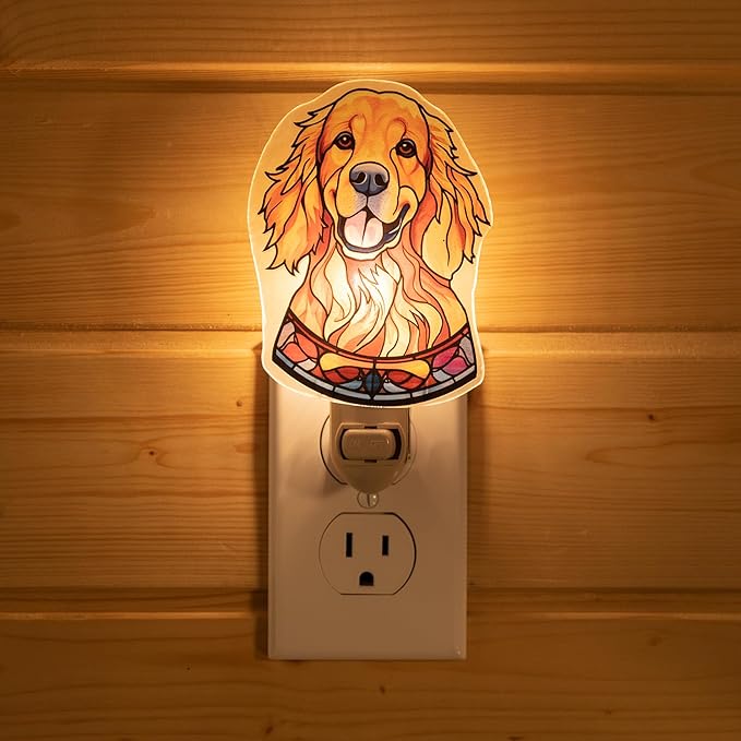 Golden Retriever Dog Shaped Night Light – Stained Glass Styled Cutout Design – - Image 2