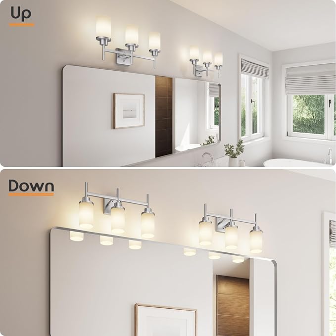 Bathrom Light Fixtures Brushed Nickel 3-Light - Image 4