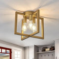 ZGLAOJT 3-Lights Ceiling Light Fixture, Modern Gold Semi Flush Mount Chandelier by ZGLAOJT