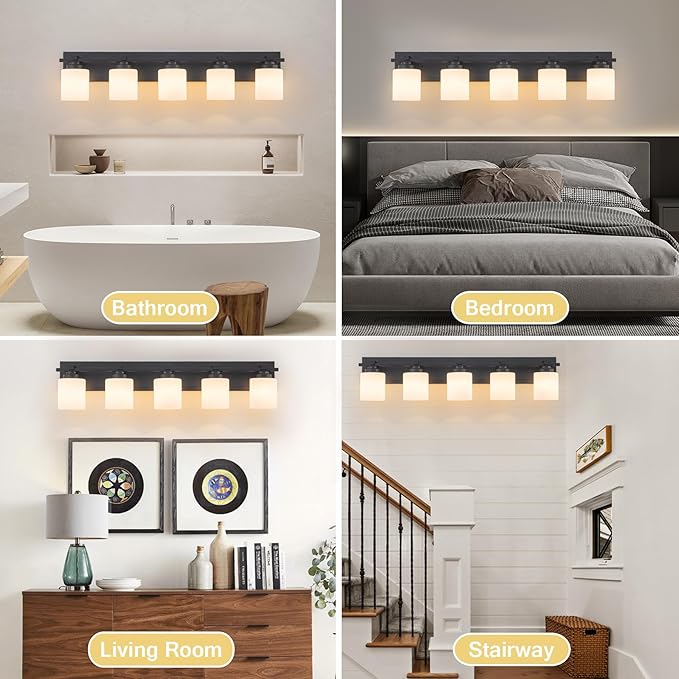 5 Light Modern Bathroom Light Fixtures Over Mirror, E26 Socket - Image 6